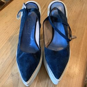 Rare Navy Suede Jeffrey Campbell Platforms